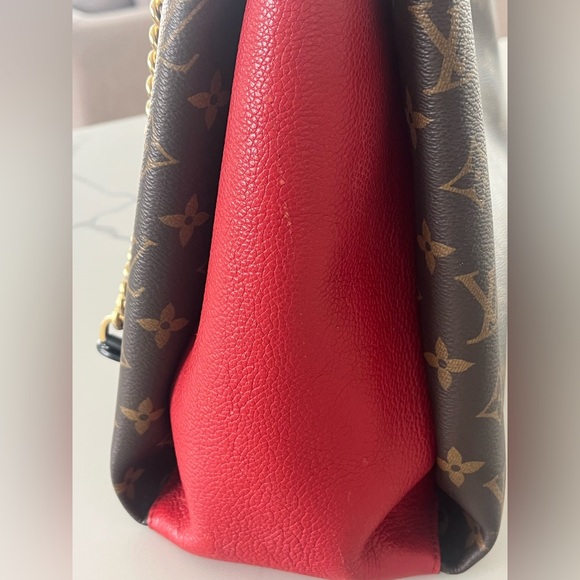 Louis Vuitton Surene MM Monogram Brown Coated Canvas & Cerise (Red) Leather Tote - Picture 13 of 17